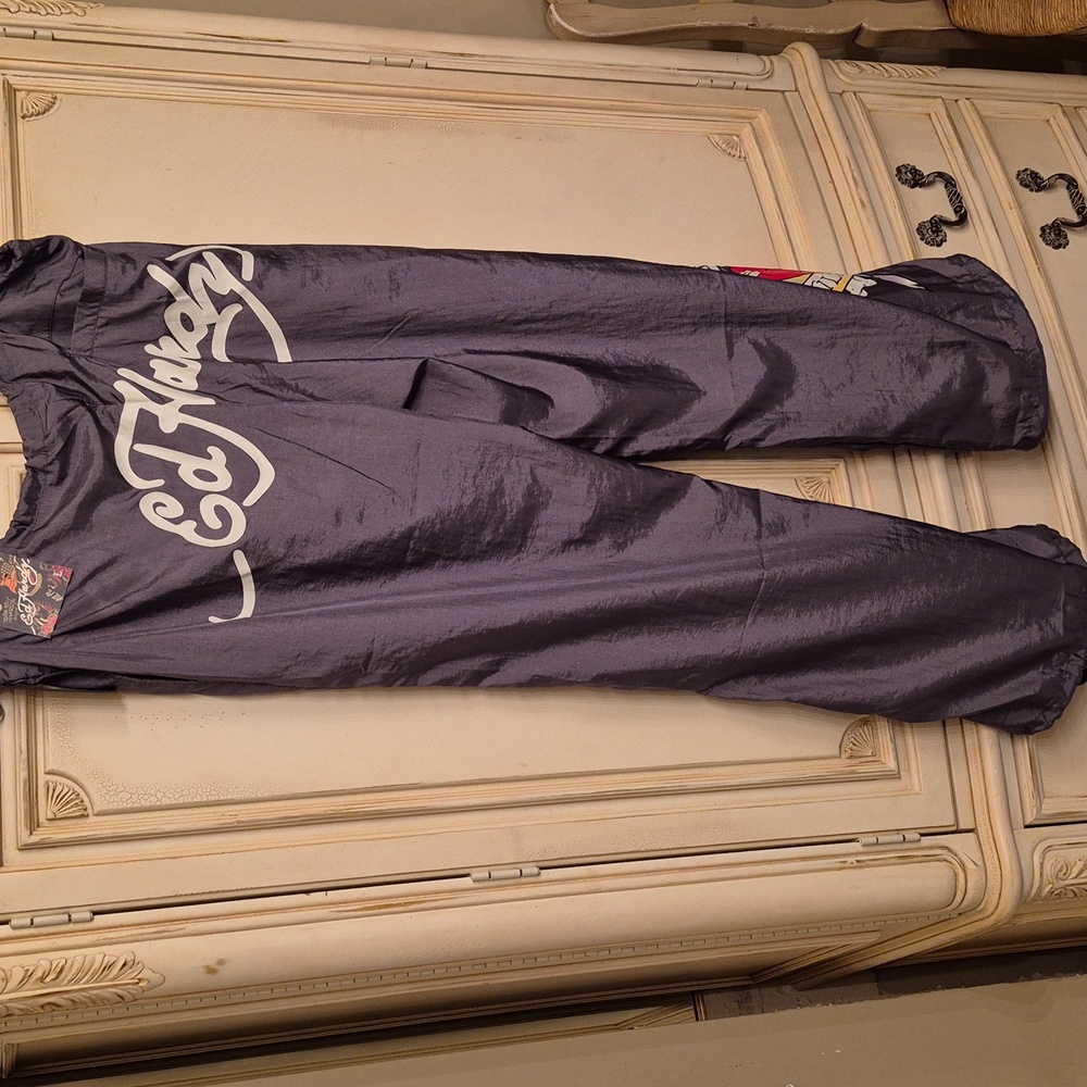 Ed Hardy "Love Kills Slowly" Nylon Parachute Pants - Picture 8 of 13
